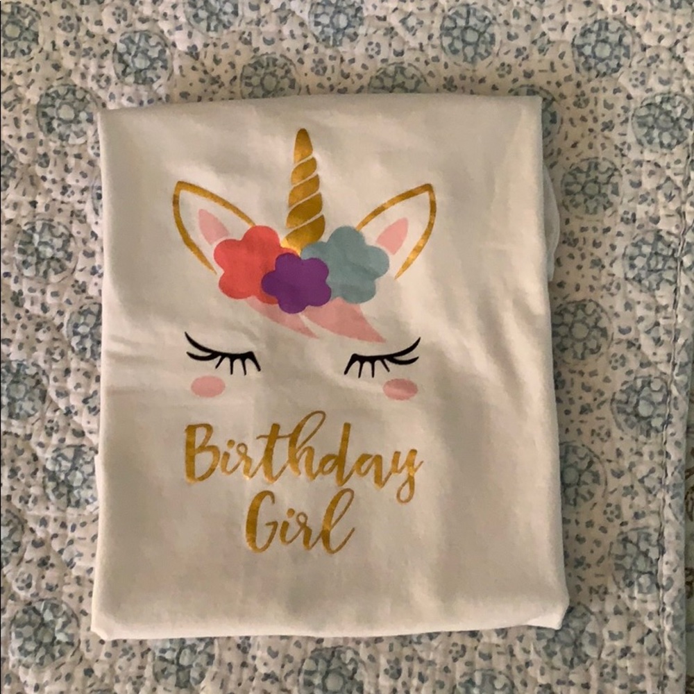 “Birthday Girl” Unicorn Shirt (Girl’s 7) BRAND NEW